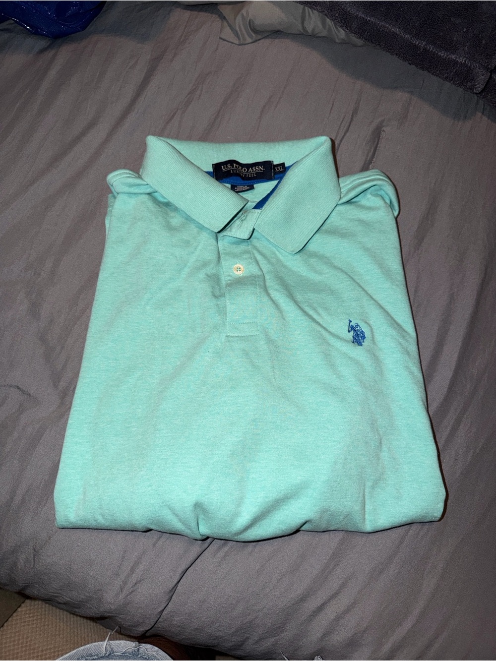 U.S. Polo Assn. Mint Green Polo with Blue Logo